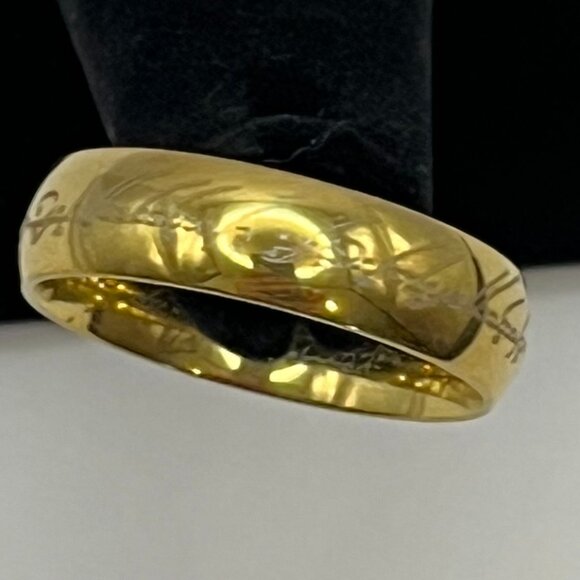 Men's Size 10 Gold Toned Lord of the Ring "The One Ring" - Picture 3 of 4